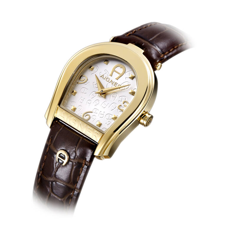 艾格娜aigner休闲简约石英手表防水指针牛皮带手表a24224