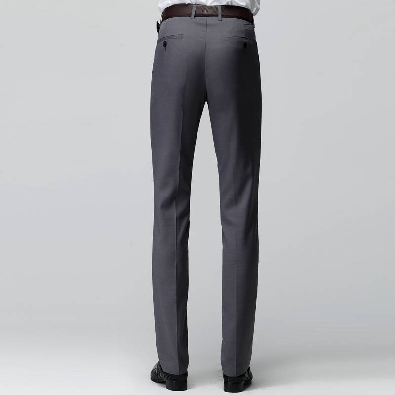传棨 夏季新款免烫男士西裤 休闲商务修身西裤 男职业正装黑色西装裤