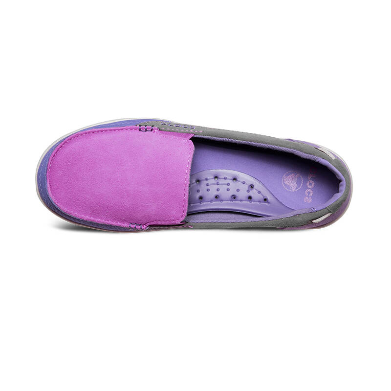 crocs卡骆驰休闲女鞋 女士沃尔卢麂皮便鞋/14415 兰花紫/蓝紫色-5l0