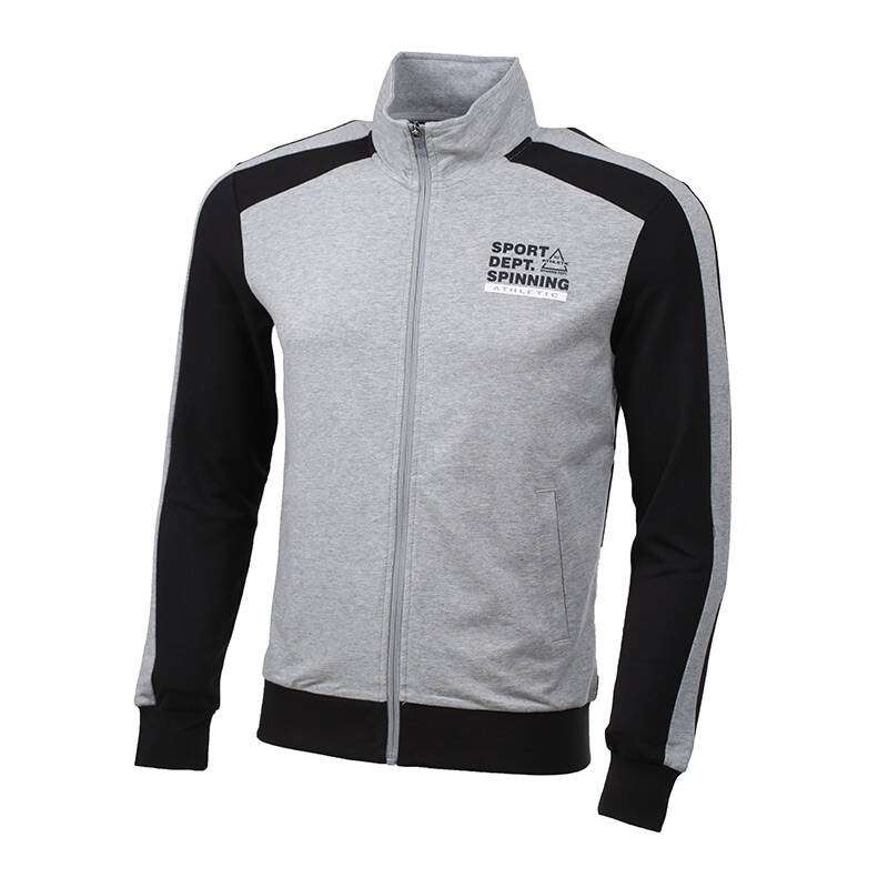 361度男装卫衣2016春季新款运动服跑步训练外套休闲 中花灰 5xl