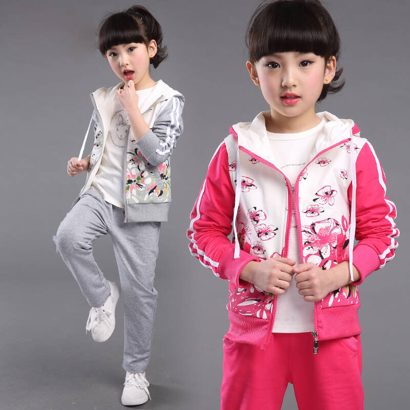 女童夏季新品2016大童韩版夏儿童女孩衣服运动套装二件套品牌服装女装