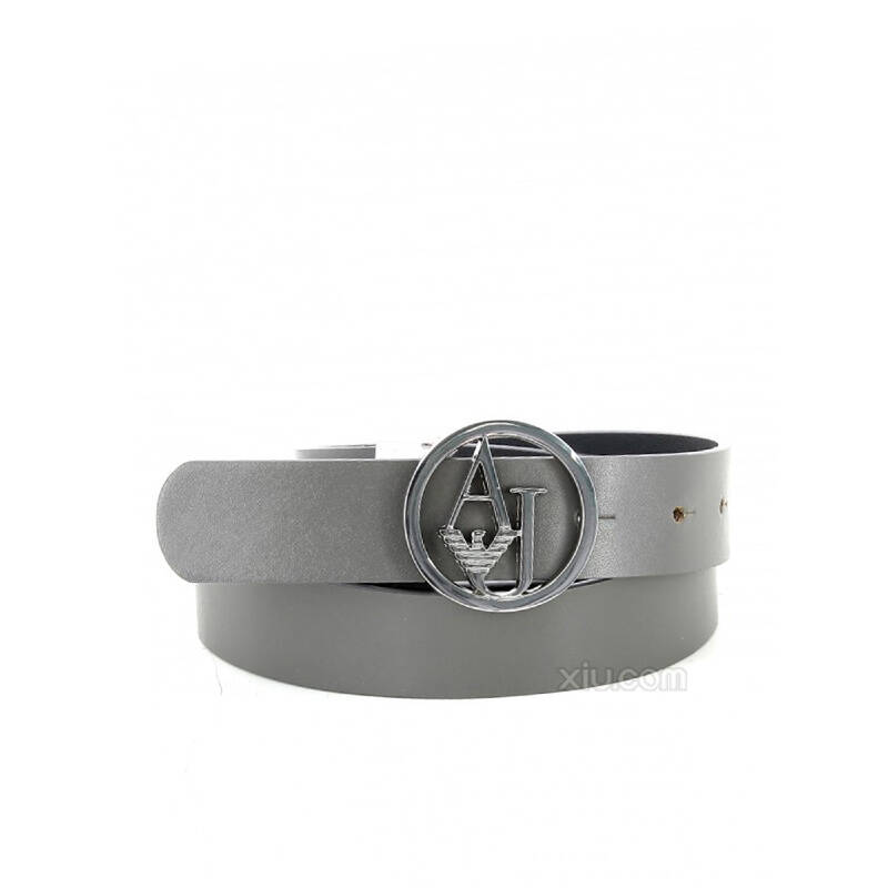 armani jeans 阿玛尼牛仔 女士真皮腰带 b5129b6-ai 灰色 f