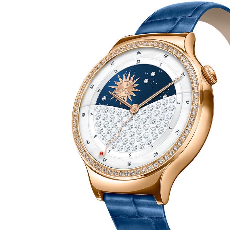 华为huawei watch 星月系列 智能手表 (施华洛世奇人造宝石 蓝色鳄鱼