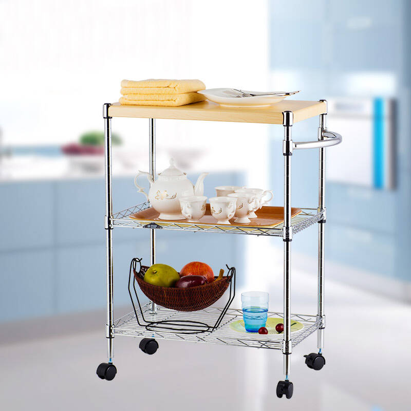 美之高mzg 迷你三层餐车家用厨房金属手推车移动置物架 酒店酒水服务