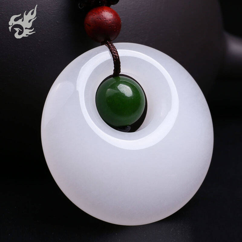 玉友 天然平安扣石英岩玉质平安扣圆润吊坠 a3