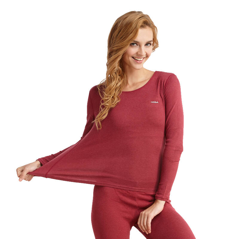 浩沙hosa女士色拉姆罗纹内衣111741310 枣红色95 xl