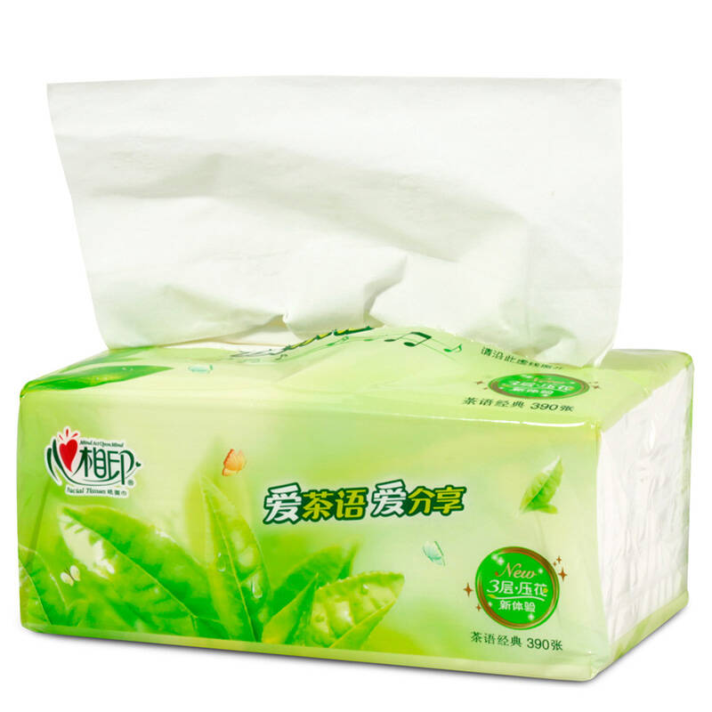 【京东超市】心相印抽纸 茶语系列 3层130抽面巾纸*18包(中规格)
