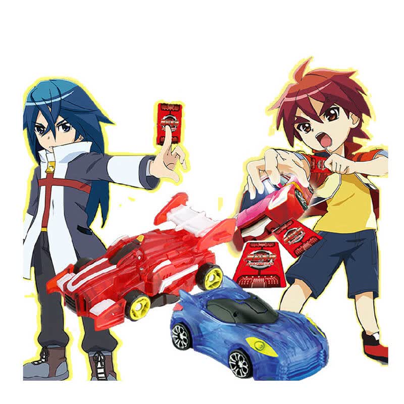 灵动创想魔幻车神汽车玩具磁性神斗卡牌弹爆对战变形机器人 暗夜僵尸