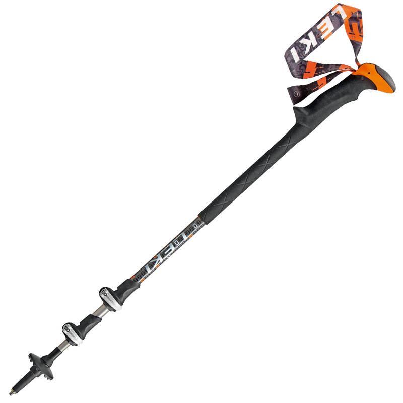 leki德国进口 超轻泡棉加长握把双外锁快速锁定登山越野徒步杖634