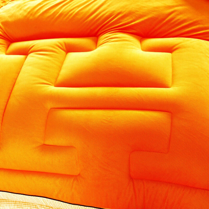 博莱家纺 超柔印花纤维被子加厚保暖学生春秋被冬被被芯 橘色 200*230