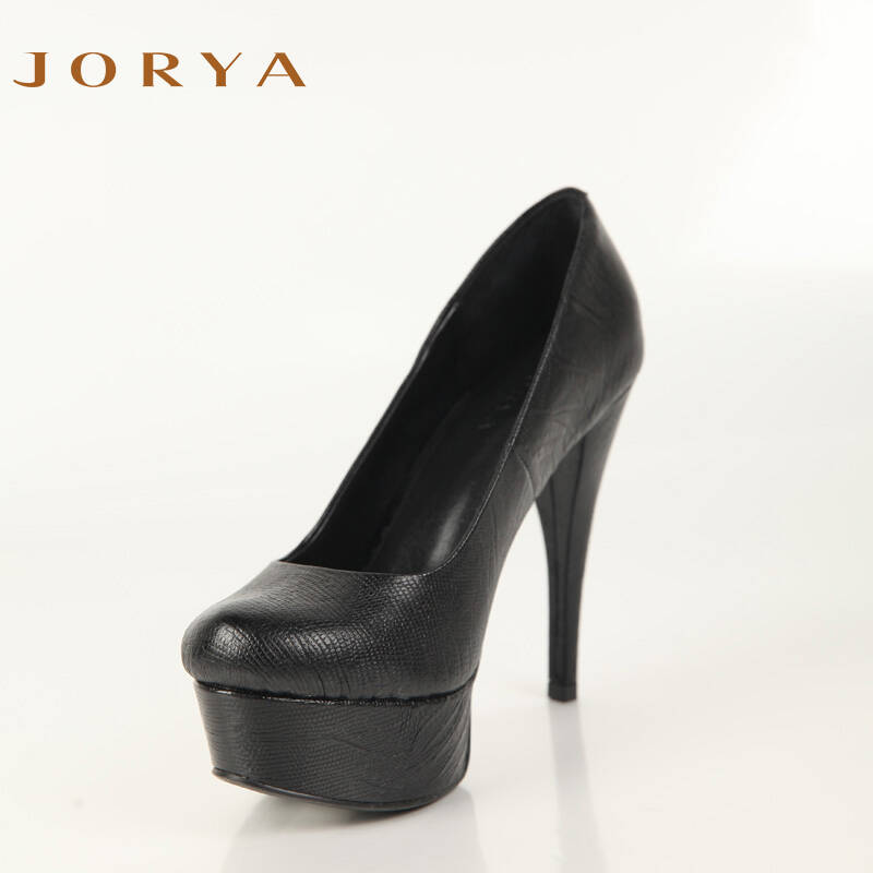 jorya欣贺卓雅高跟单鞋优雅ol气质通勤f1480226 黑色 37