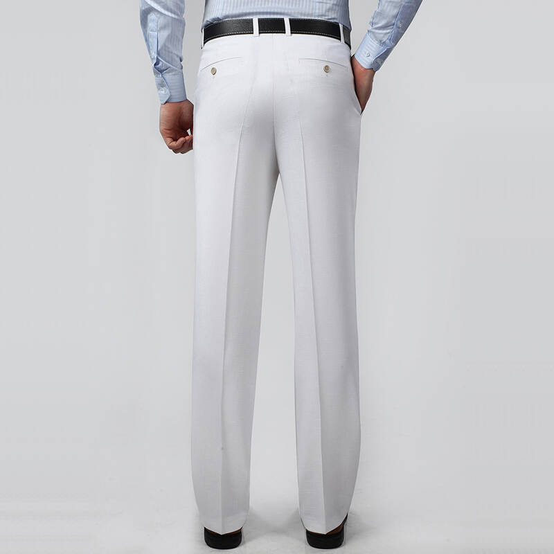 满志 夏季薄款商务休闲直筒纯白色西裤男x165白色 33(2尺6)