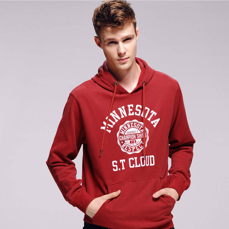 卓曼王2015秋冬男士套头卫衣加厚加绒卫衣字母数学印