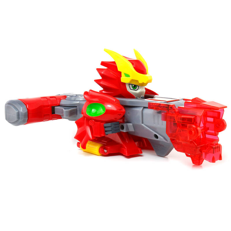 艾力达 激战奇轮2烈焰蓝龙奇轮战神 对战机器人合体连射武装套装男孩