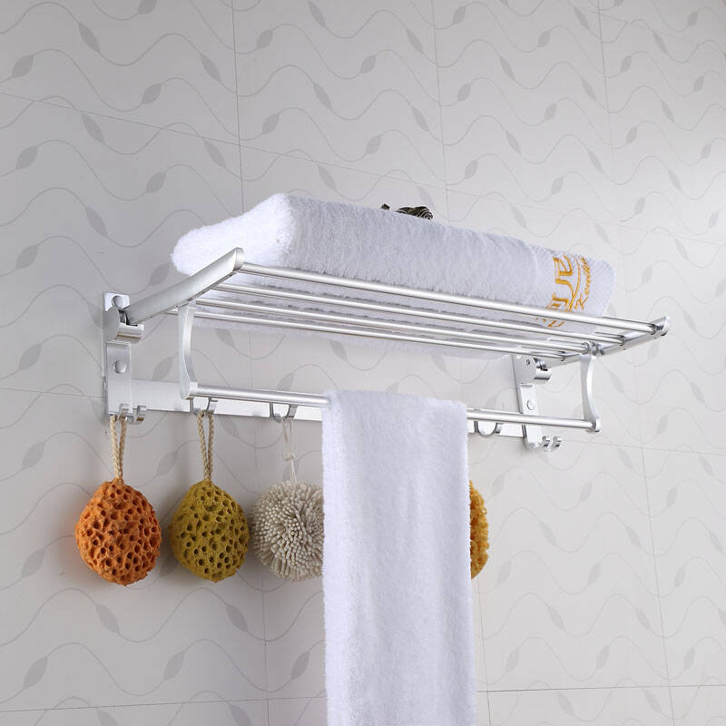 柯尼卡卫浴 太空铝亮光浴巾架套装 毛巾架六件套 置物架浴室挂件 浴巾