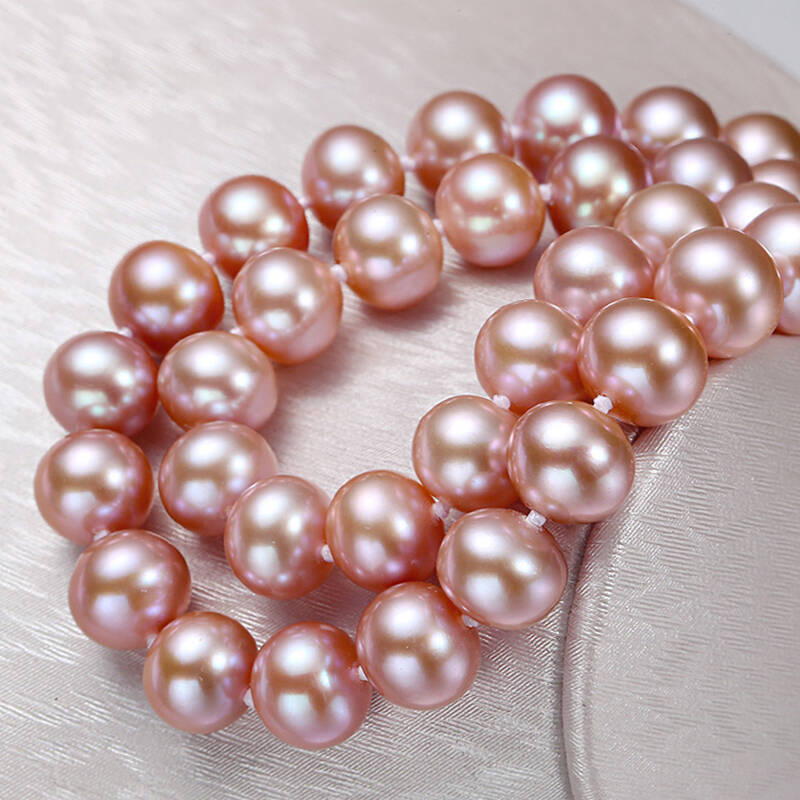 黛米 紫宴 近圆淡水紫色珍珠项链 送妈妈 8-9mm45cm