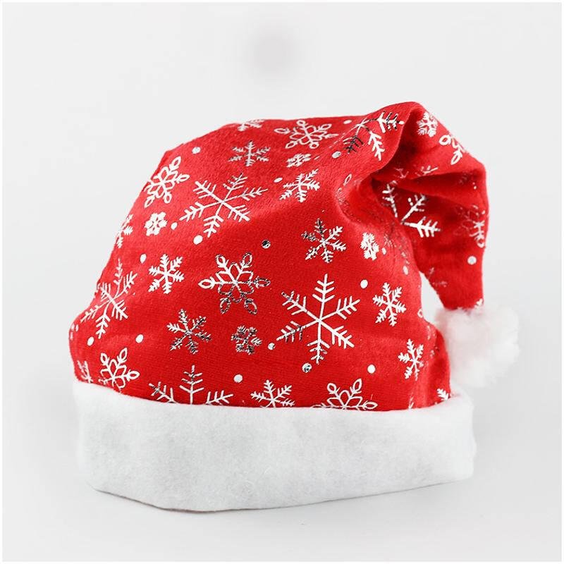 圣诞节礼物平安夜礼品 成人儿童 雪花圣诞帽 银色 圣诞老人帽子 雪花
