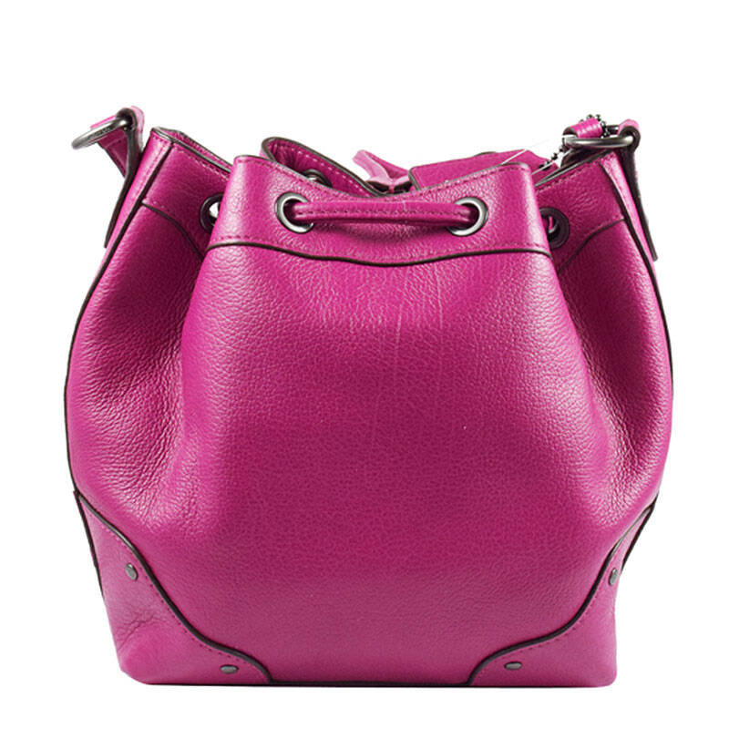 蔻驰(coach)女士单肩斜挎水桶包 35363 qbcby真皮玫红色