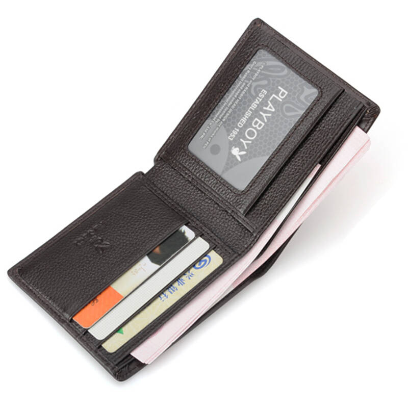 花花公子(playboy)男士头层牛皮钱包真皮卡包钱夹手拿手抓包 长款竖款