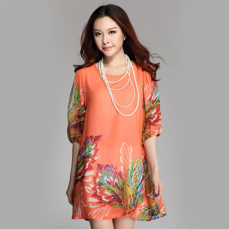 kork-ease加肥大码女装夏装胖人女装显瘦款胖mm凤尾