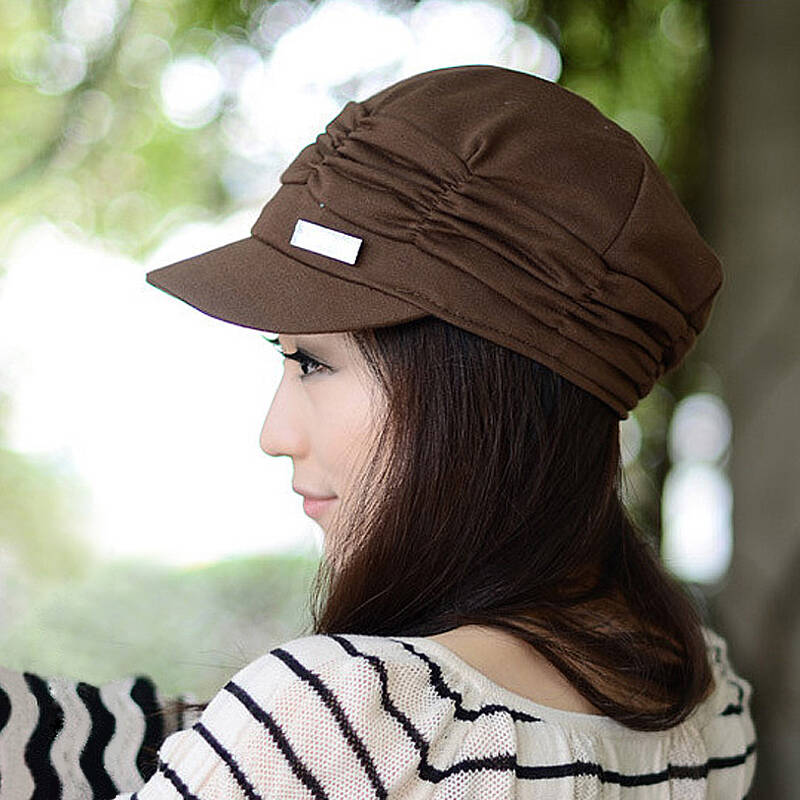 波士恩爵帽子秋冬女士保暖春秋防紫外线针织帽棒球帽防晒遮阳时装帽女