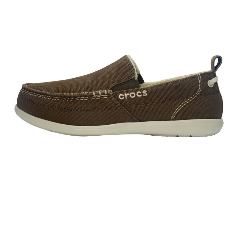 crocs卡骆驰休闲男鞋 男士沃尔卢浪人帆布带毛保暖鞋/12615 褐色 m13