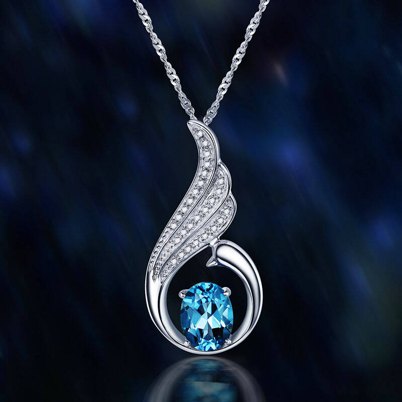 伊泰莲娜(italina)朱诺 925银 项链 时尚 送礼 蓝色