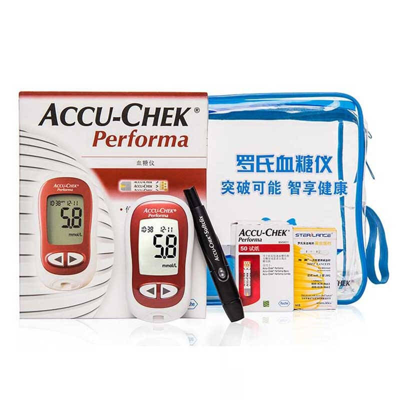 罗氏(roche)血糖仪 罗康全卓越型(内附50片试纸和采血针)
