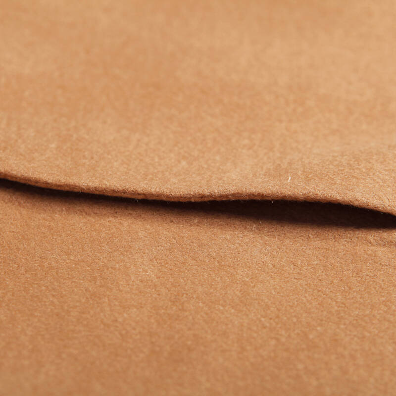 女装 羊绒呢子大衣 宽松加厚v领韩版带兜 系带 纯色 中长款外套 驼色