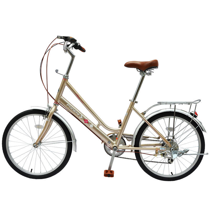 凤凰自行车女式22寸铝合金变速轻便成人休闲复古城市学生淑女单车 22