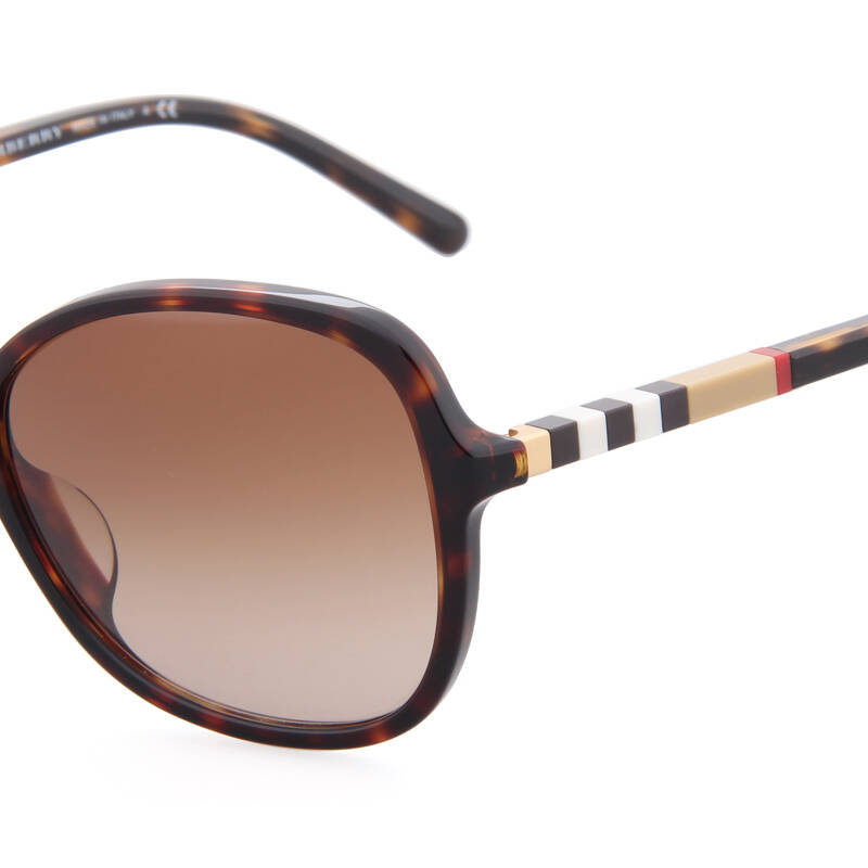 burberry 博柏利 女款玳瑁色镜框茶色渐变镜片眼镜太阳镜 b 4197f