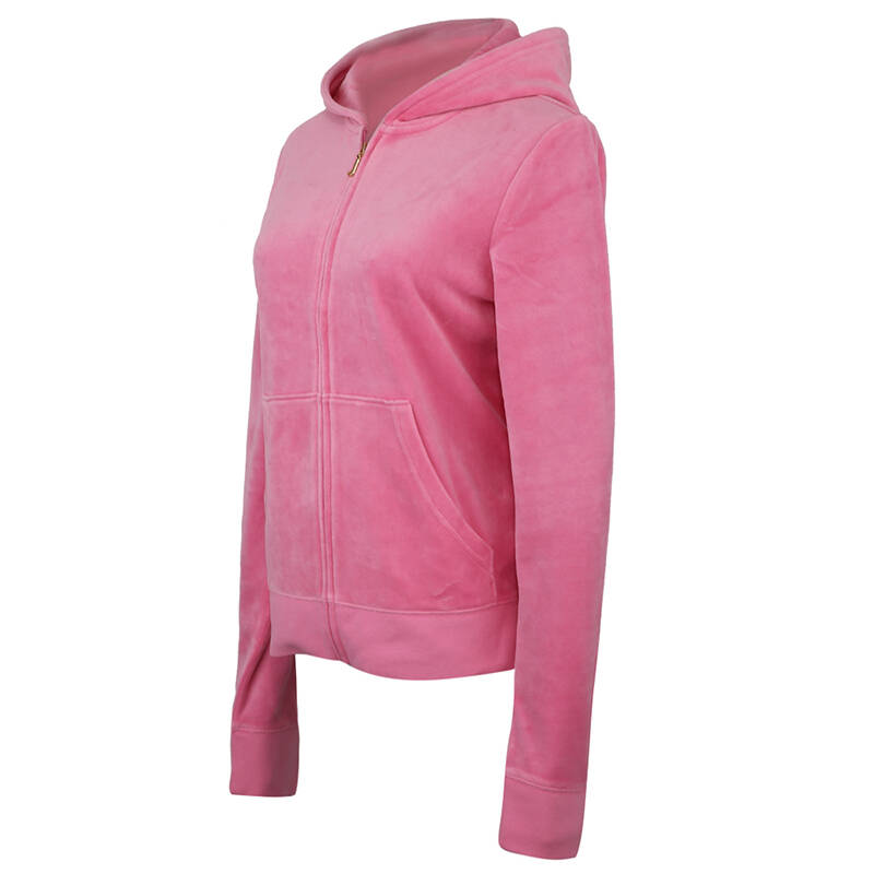juicy couture 橘滋 粉色天鹅绒运动衣休闲上衣 wtkt34663-489-m