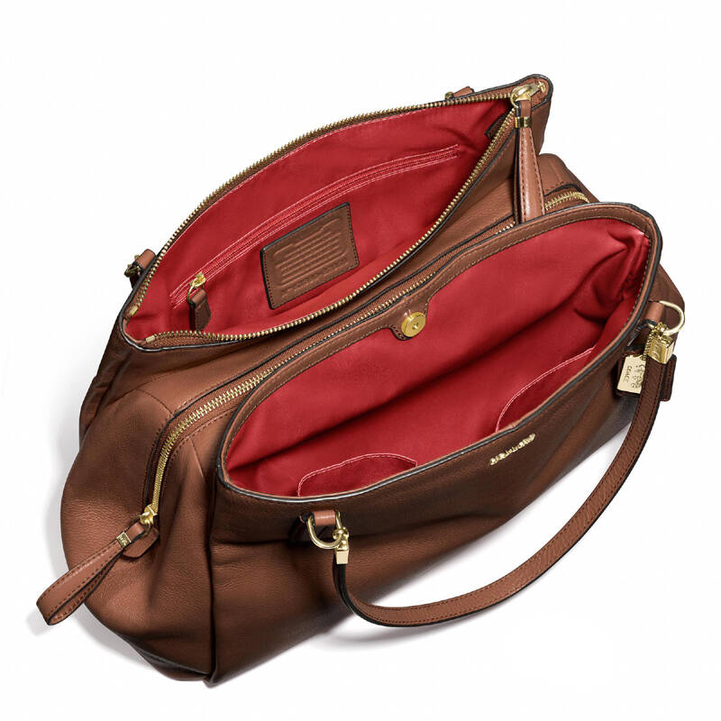 蔻驰coach 麦迪逊系列真皮cafe carryall单肩手提包 27859 棕色