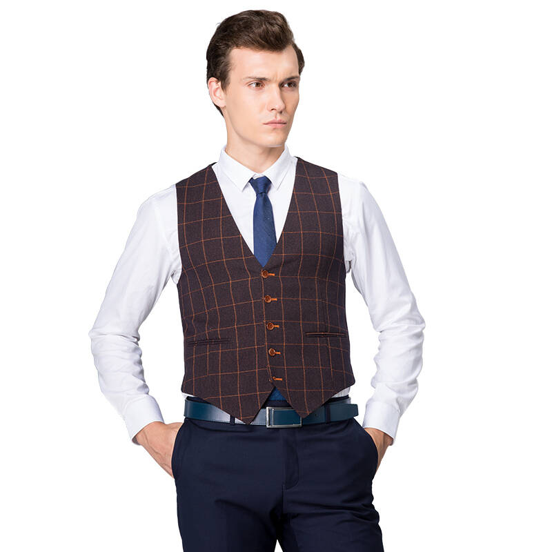 法派fapai m2b03531 商务休闲马甲 棕色52码