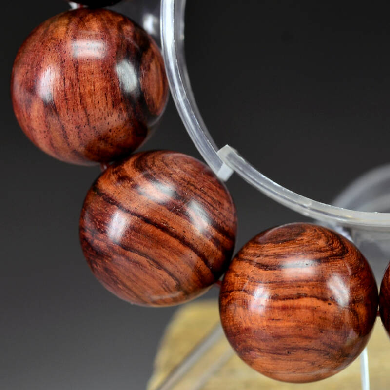 鸿木斋 海南黄花梨木佛珠手串 顺纹 男款海黄念珠 孤品 191245.2h5482