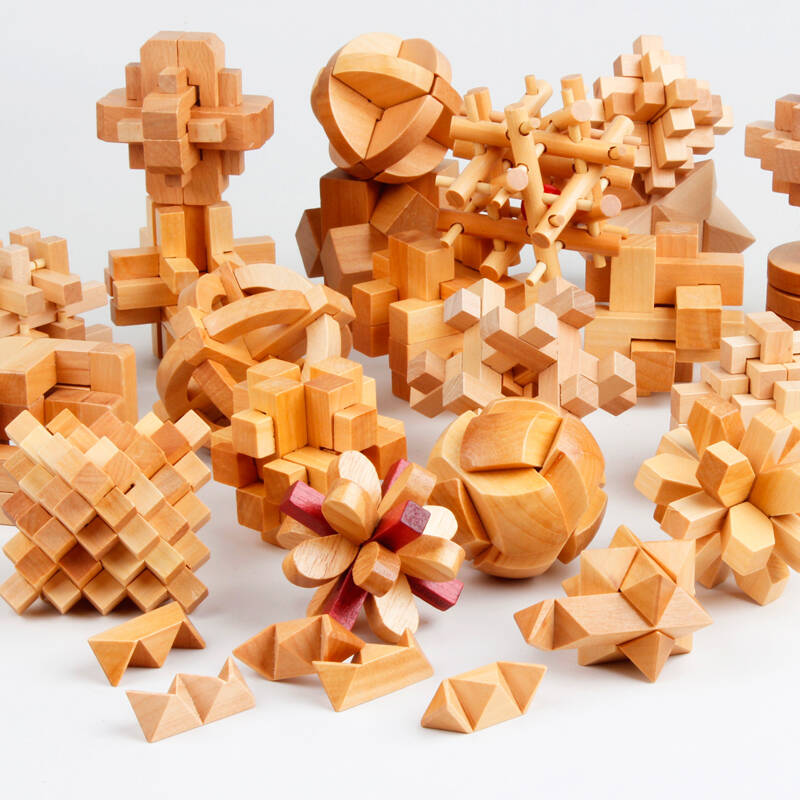 白领公社 鲁班锁 儿童成人益智力玩具 早教木质积木玩具积木拼图孔明