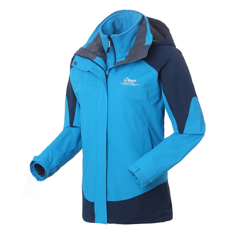 思凯乐(scaler)冲锋衣 两件套三合一防风防水抓绒保暖 湖蓝色-女 m