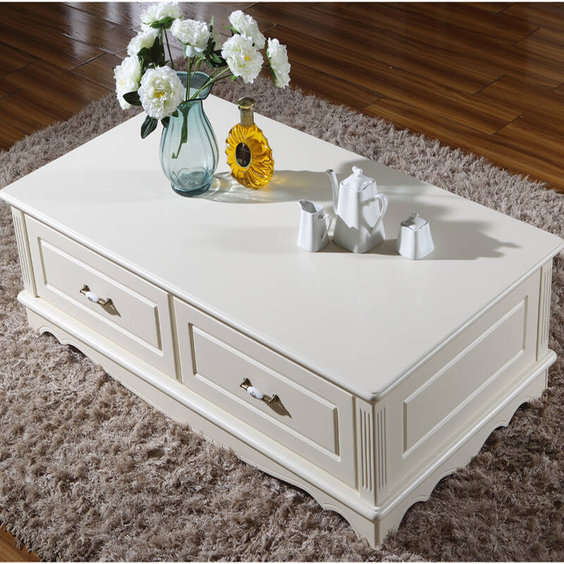 黑白欧风尚 家具田园欧式客厅家具/ 简约地中海 韩式烤漆象牙色茶几