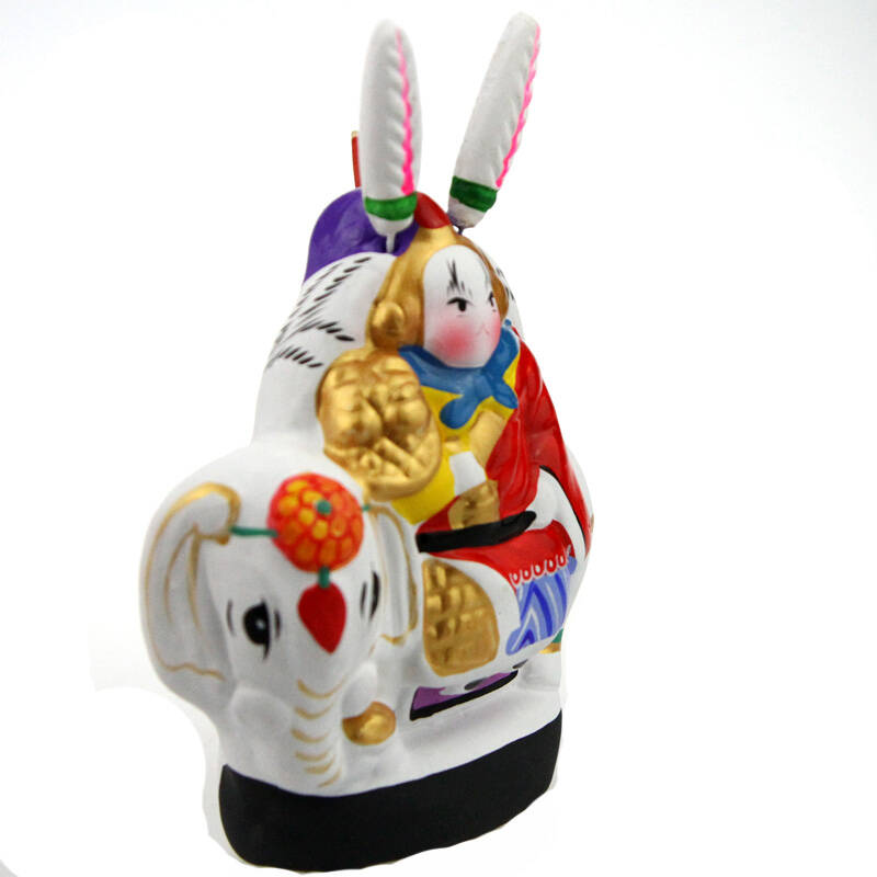 吉兔坊 兔爷 节日礼品 特色摆件 中号-骑象兔爷