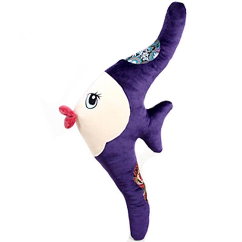 绒言绒语 毛绒玩具 飞鱼公仔 靠垫抱枕公仔 紫色 小号