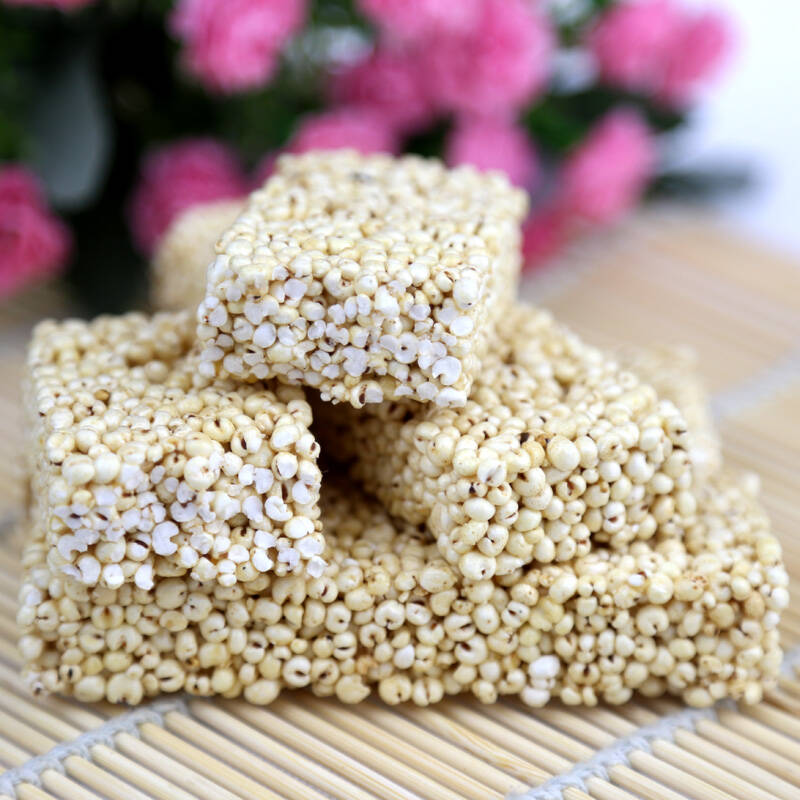 好巴食粗粮米通米花糖类膨化零食品320gx4袋 小米通