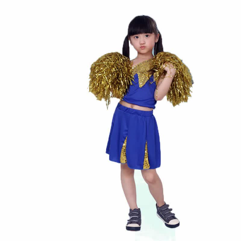 女幼儿啦啦队健美操舞蹈少儿舞台演出服装2016新款 h款 150cm
