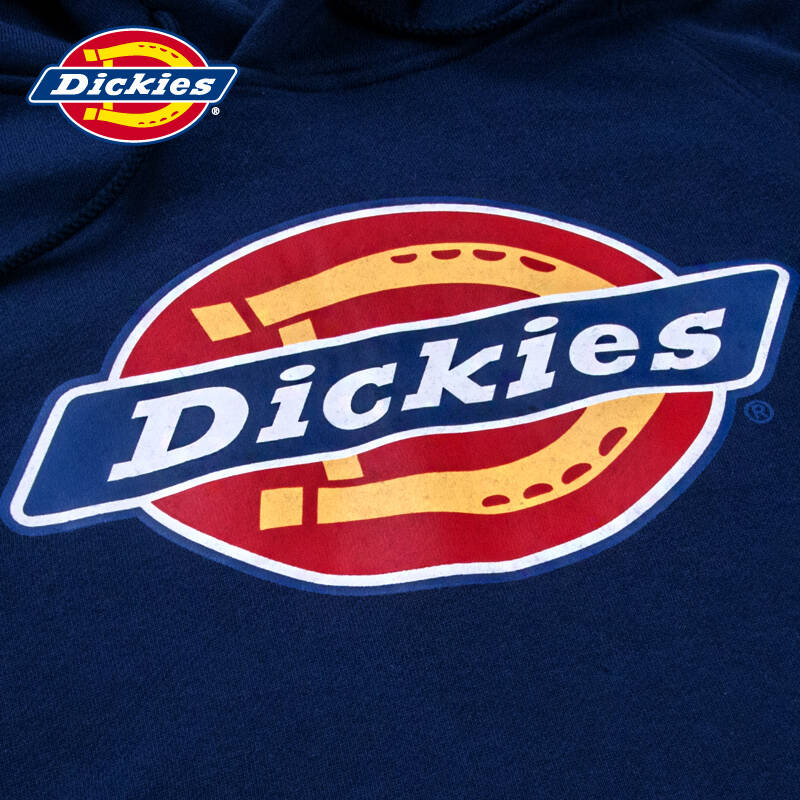 dickies新品男式全棉抓绒连帽套头logo卫衣133m30wd23 bk黑色 s