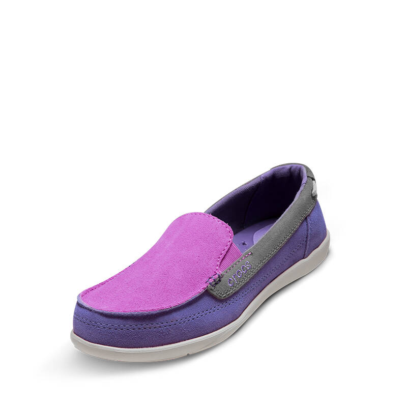 crocs卡骆驰休闲女鞋 女士沃尔卢麂皮便鞋/14415 兰花紫/蓝紫色-5l0