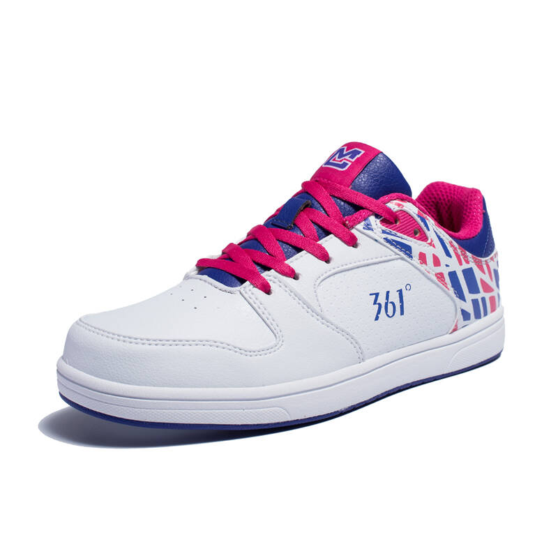361度女鞋运动鞋女秋冬 361防滑耐磨运动休闲板鞋 k 白/紫 36