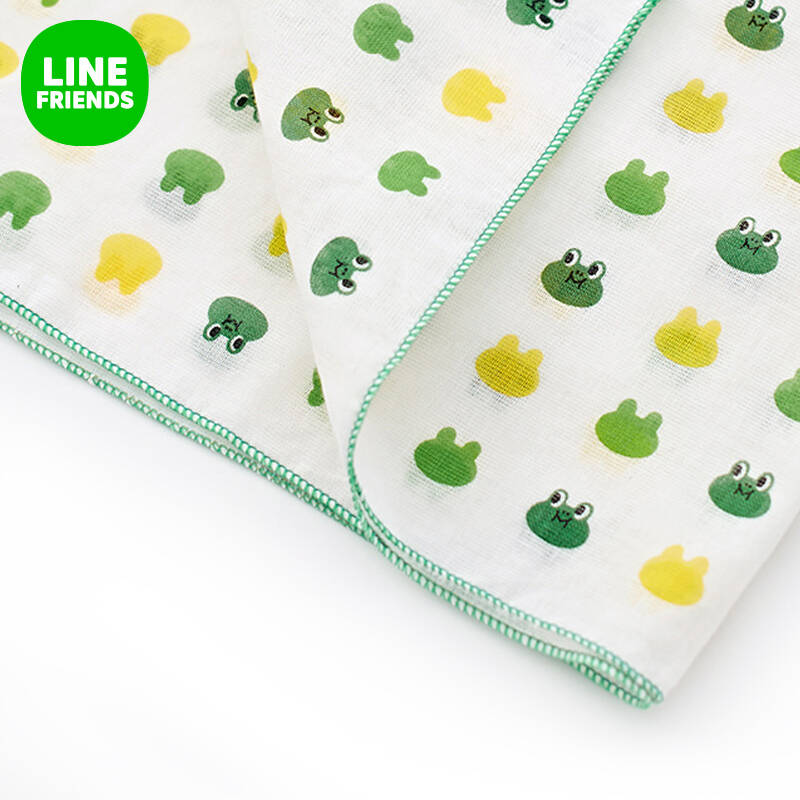 line friends 蛙里奥纱布手帕手绢 纯棉儿童女士男士卡通形象