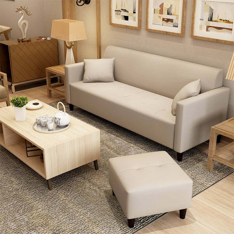 沙发 布艺沙发 家具套装 小户型沙发 小沙发 组合客厅 卡其灰 双人位