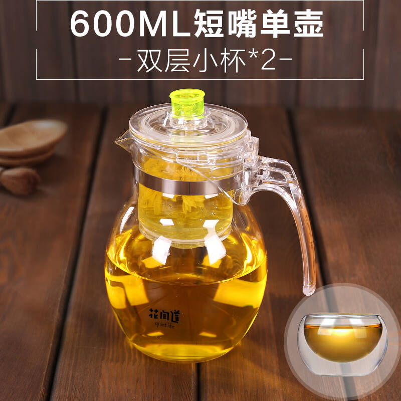 飄逸杯泡茶壺玻璃內膽過濾 泡茶器耐熱玻璃茶壺茶具玲瓏杯 1 600毫升