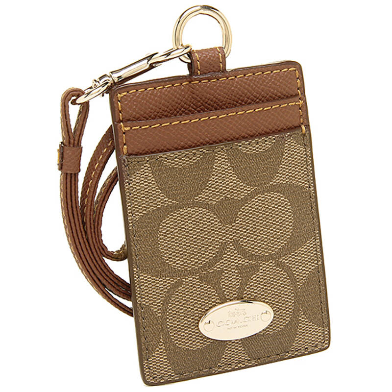 闪购自营 coach 蔻驰 c字pvc吊牌 f63274 卡其沙色