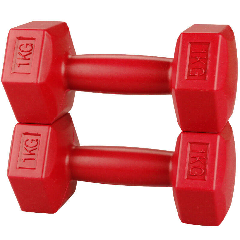 鸿晟hocen 男女款健身手铃新型环保灌沙哑铃1kg 红色 单只